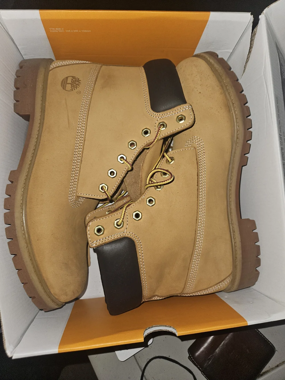 Timberland Men’s Wheat Nubuck Work Boots with Dark Brown Collar